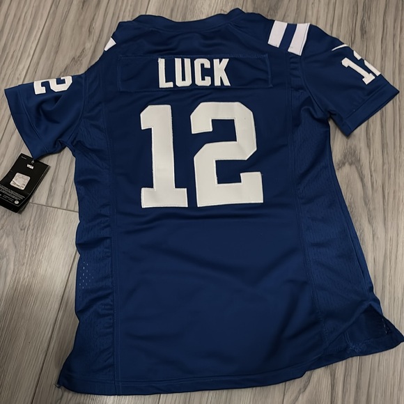 🏈 NIKE Women's Indianapolis Colts Andrew Luck #12 V-Neck Game Jersey, Blue… - Picture 6 of 6